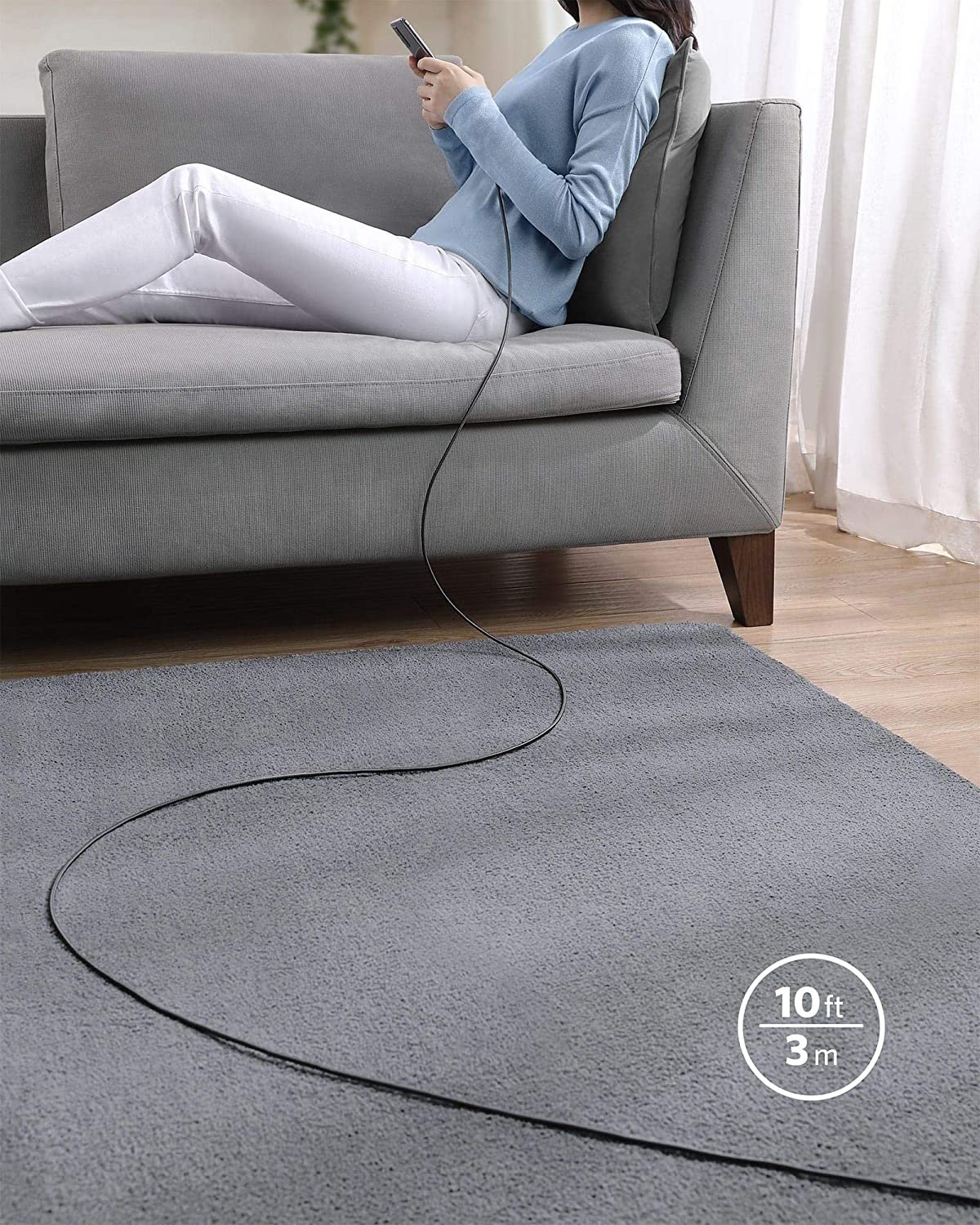 Anker 575 USB-C Docking Station (13-in-1) and New Nylon USB-C to USB-C 100W Cable (10 ft)
